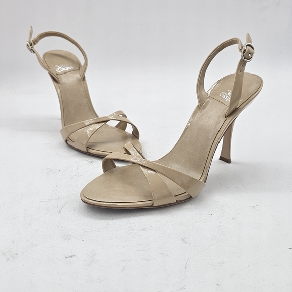Jeffrey Campbell Marielle Beige Patent Leather Slingback Sandal Sz 7 - Picture 9 of 9